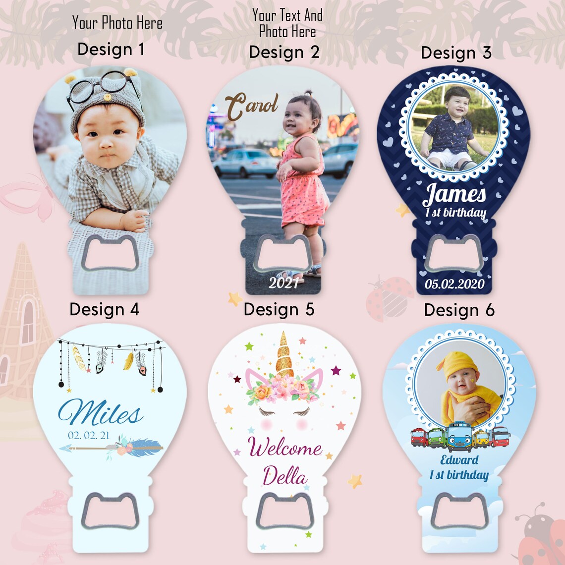 Hot air balloon magnet favor gift for your baby shower, a charming and personalized keepsake to celebrate your special occasion