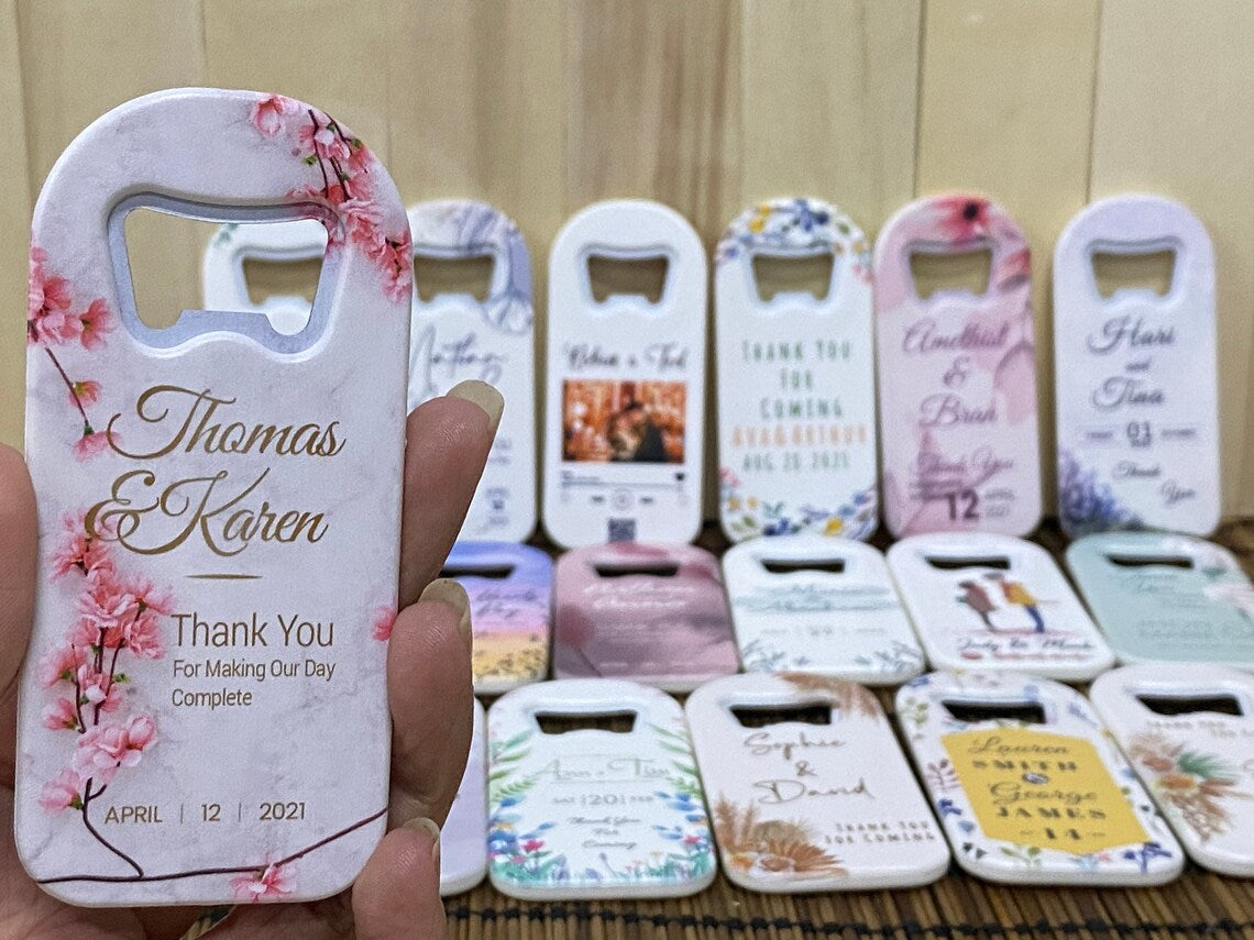 Picture Design Wedding Favor For Guests in Bulk Magnet and Bottle Opener