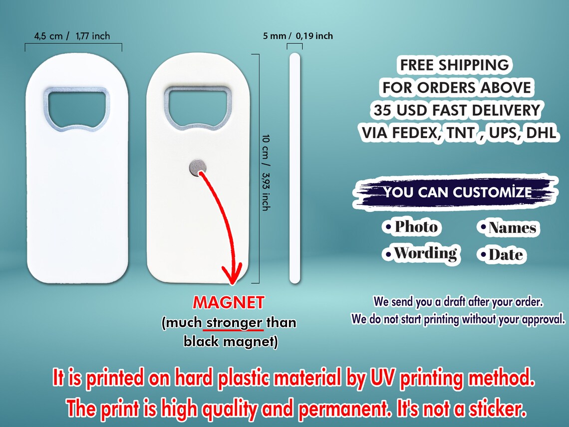 Custom Bottle Opener Fridge Magnet Favour Save the Dates