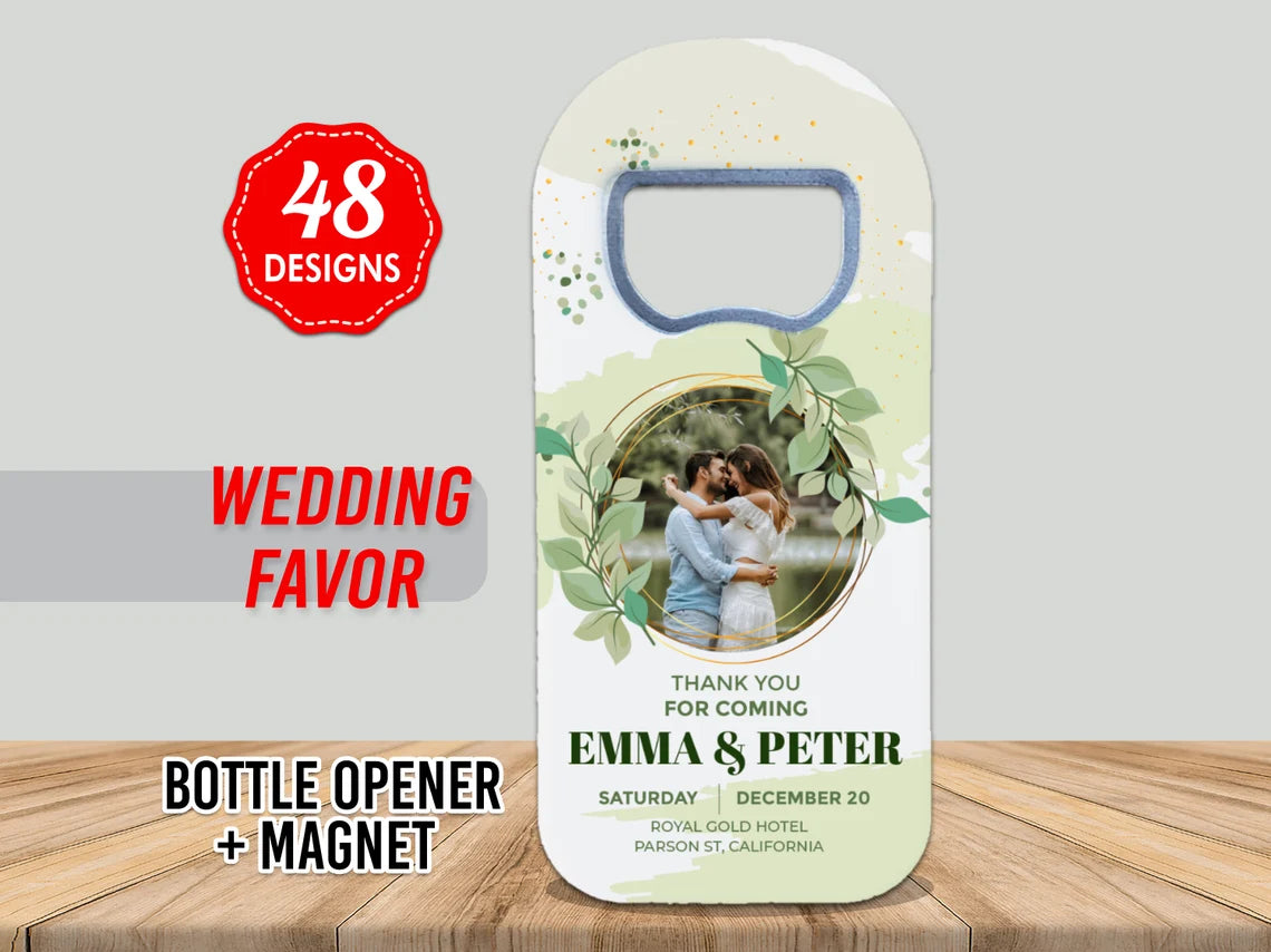 Custom Bottle Opener Fridge Magnet Favour Save the Dates