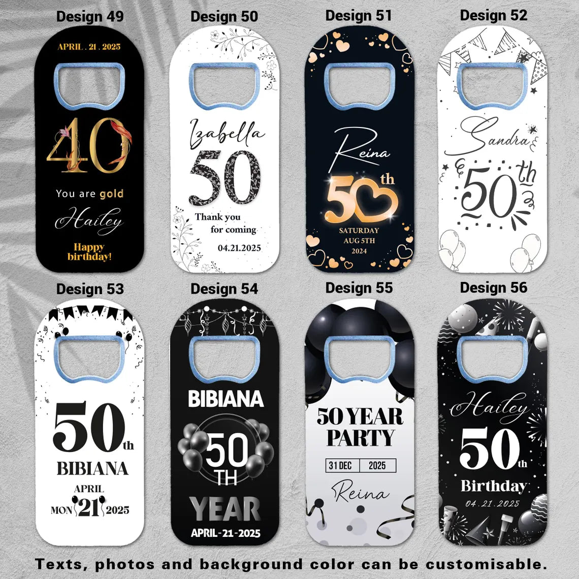 Personalized birthday keepsake gifts, featuring a magnet and bottle opener, perfect for creating lasting memories