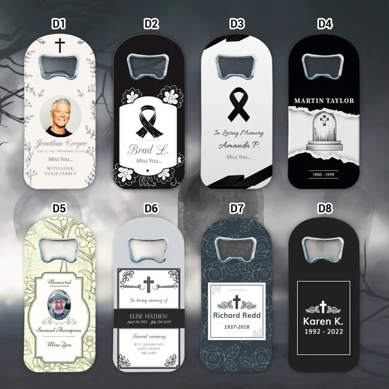 Funeral Favors, Forget Me Not Bottle Opener, Celebration of life, Memorial Favors