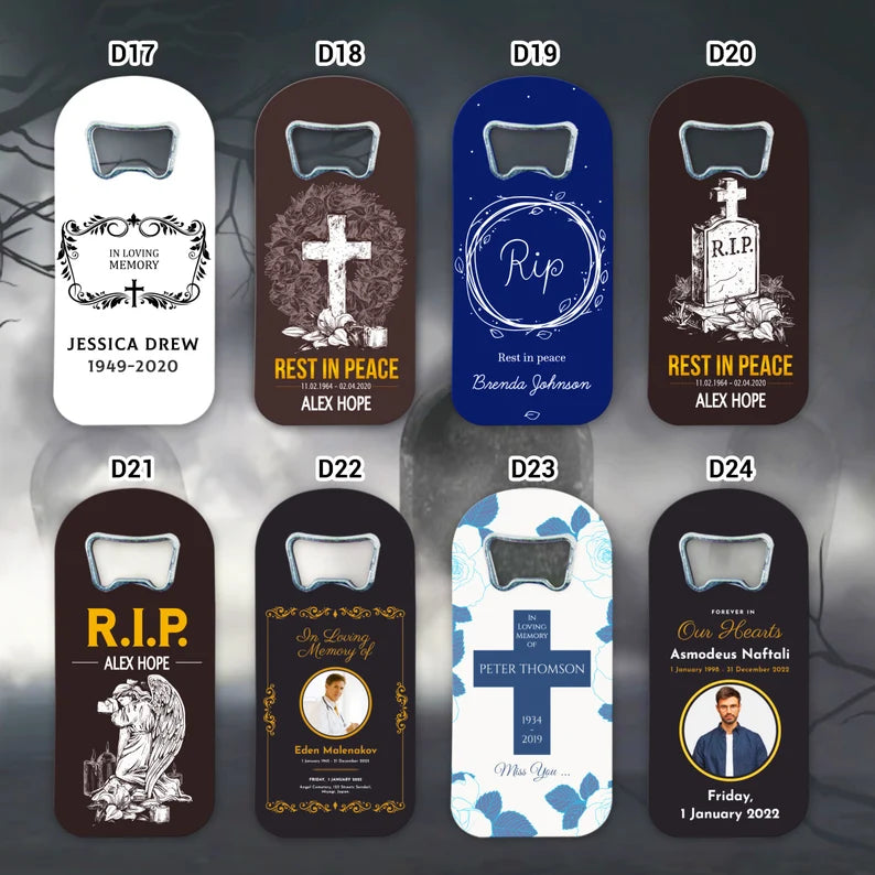 Funeral Favors, Forget Me Not Bottle Opener, Celebration of life, Memorial Favors
