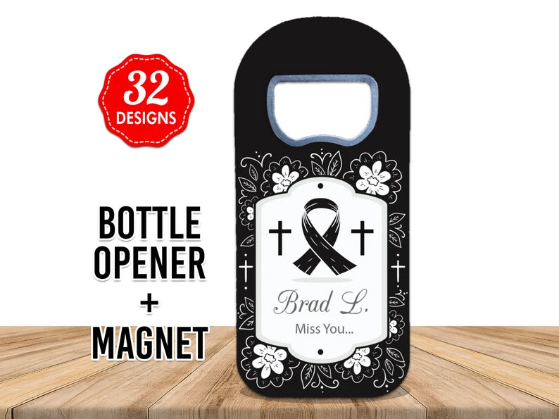Funeral Favors, Forget Me Not Bottle Opener, Celebration of life, Memorial Favors