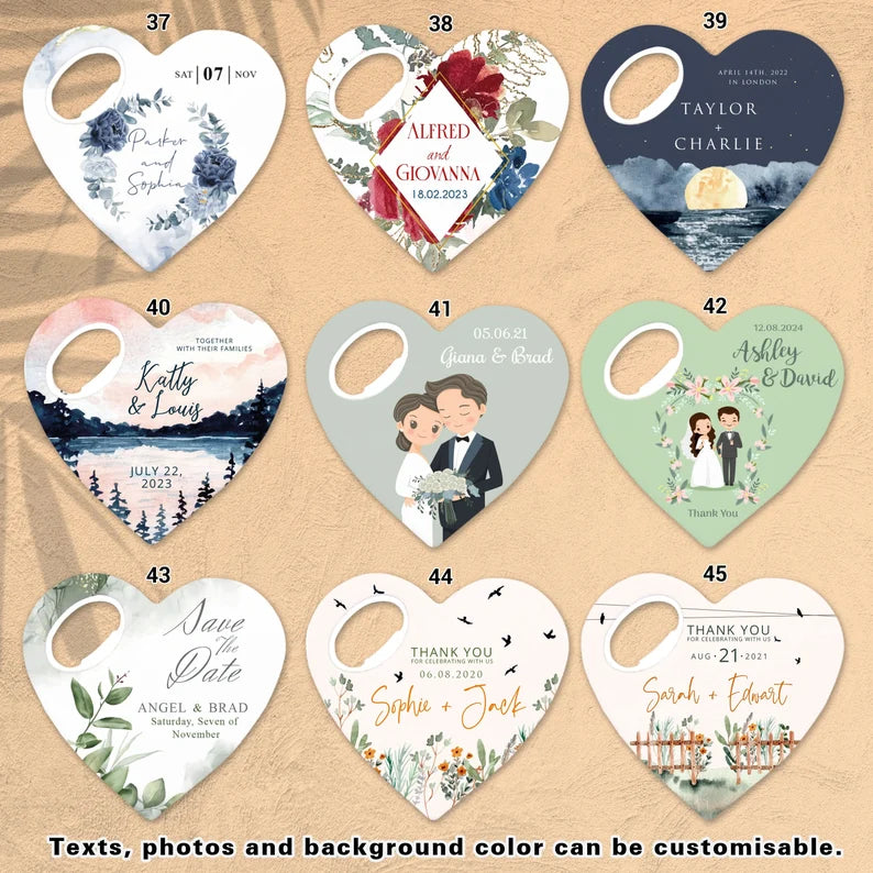 Chocolate Heart Wedding Favor – Custom Magnet & Opener in a Sweet Gift Pack