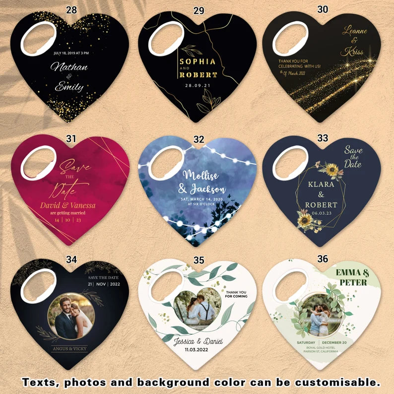 Chocolate Heart Wedding Favor – Custom Magnet & Opener in a Sweet Gift Pack
