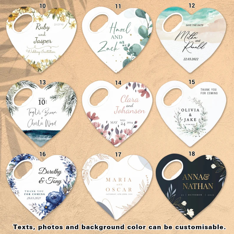 Chocolate Heart Wedding Favor – Custom Magnet & Opener in a Sweet Gift Pack
