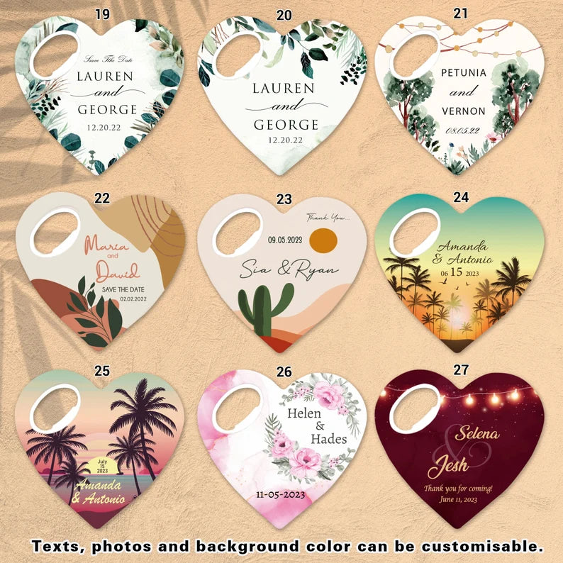 Chocolate Heart Wedding Favor – Custom Magnet & Opener in a Sweet Gift Pack