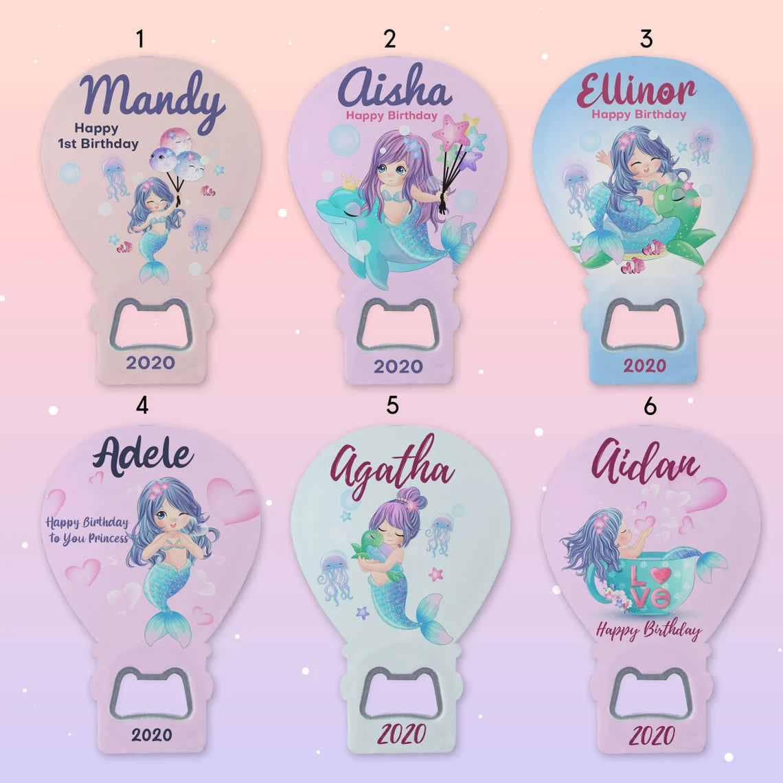 Mermaid themed hot air balloon magnet favor, a unique and whimsical gift for your special event, perfect for creating lasting memories