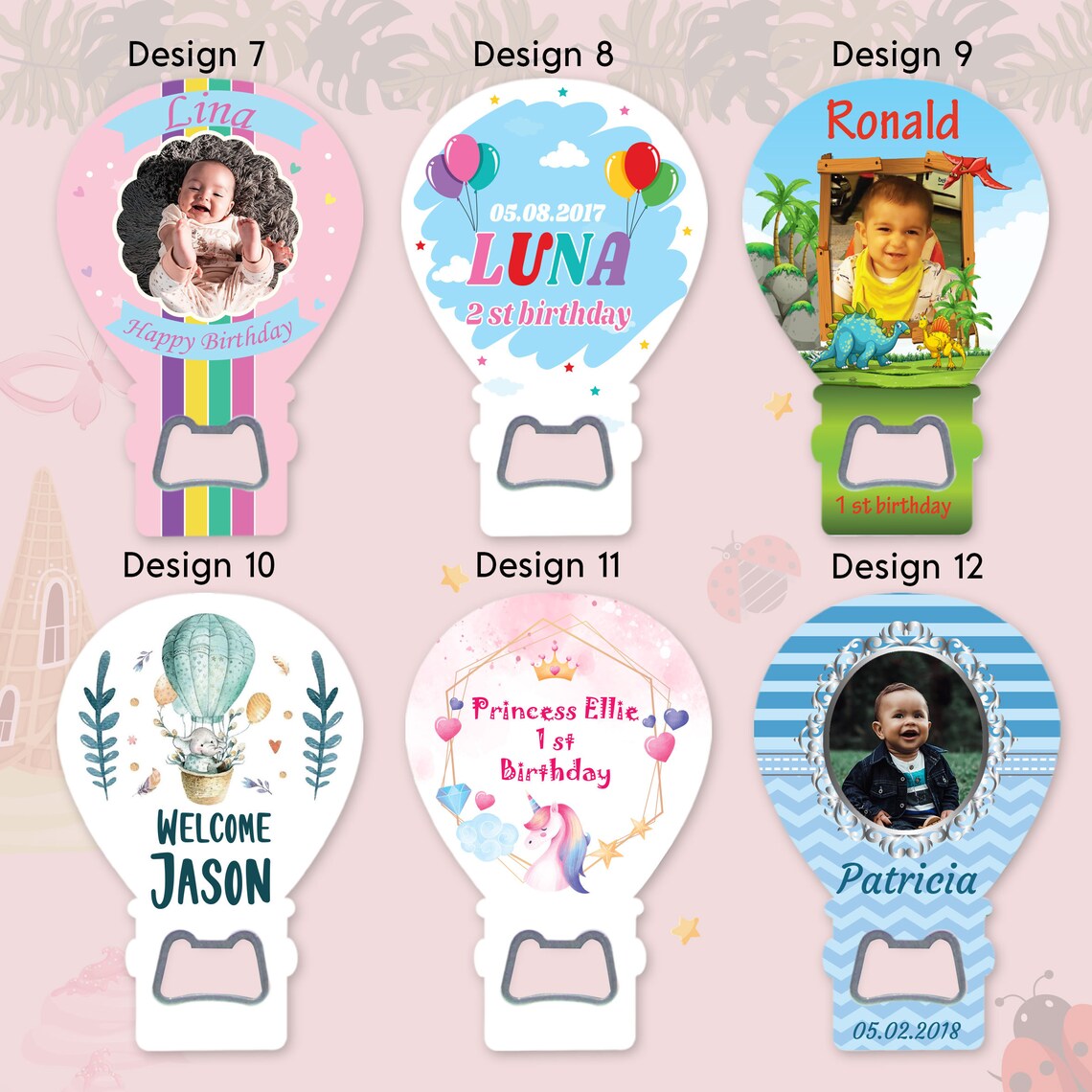 Hot air balloon magnet favor gift for your baby shower, a charming and personalized keepsake to celebrate your special occasion