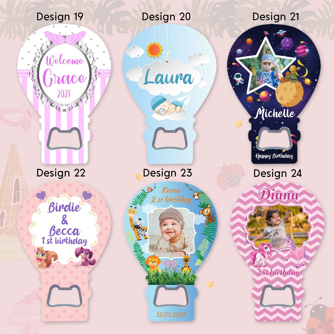 Hot Air Balloon Magnet Favor Gift for your Baby Shower