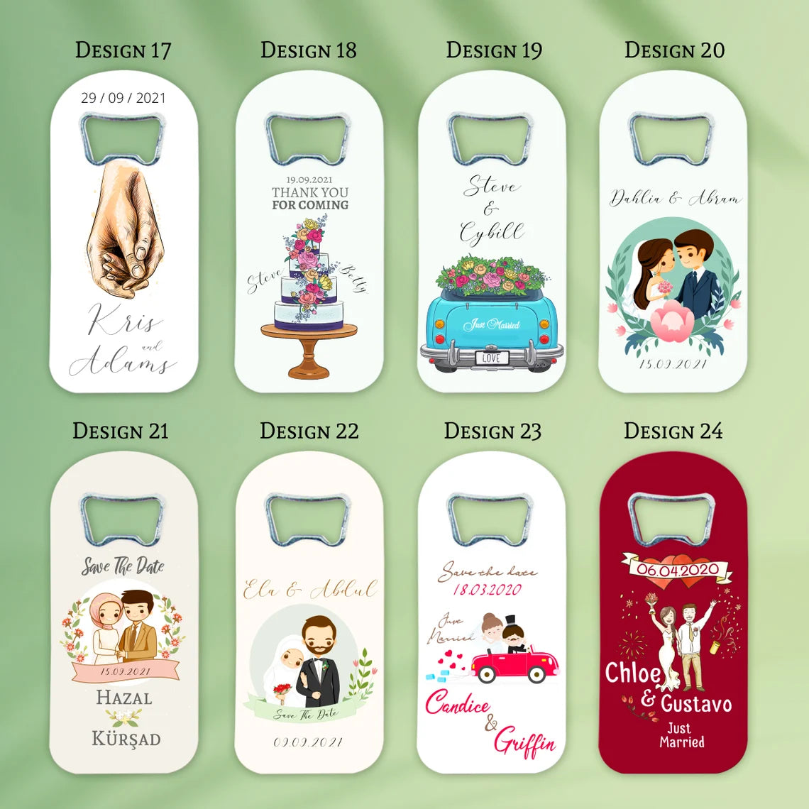 Custom Bottle Opener Fridge Magnet Favour Save the Dates