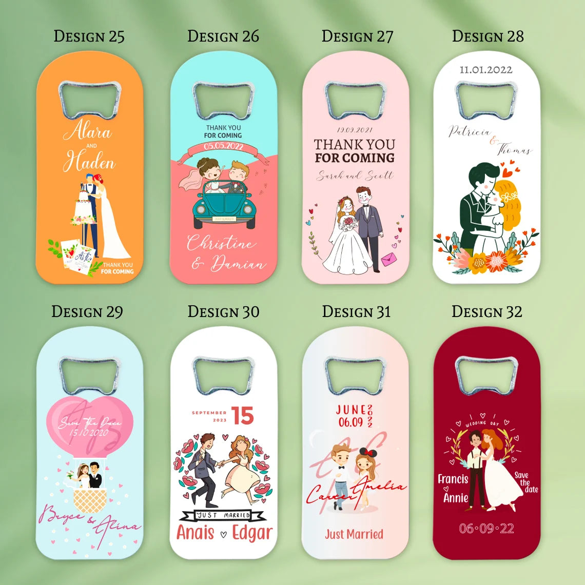 Custom Bottle Opener Fridge Magnet Favour Save the Dates