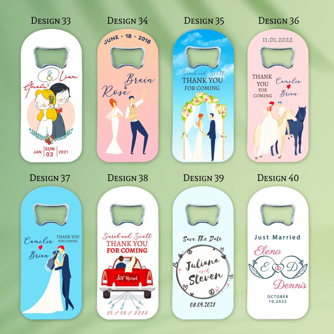 Custom Bottle Opener Fridge Magnet Favour Save the Dates