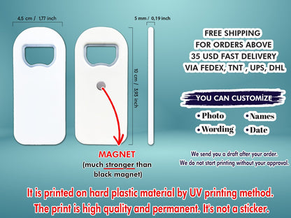 Custom Bottle Opener Fridge Magnet Favour Save the Dates