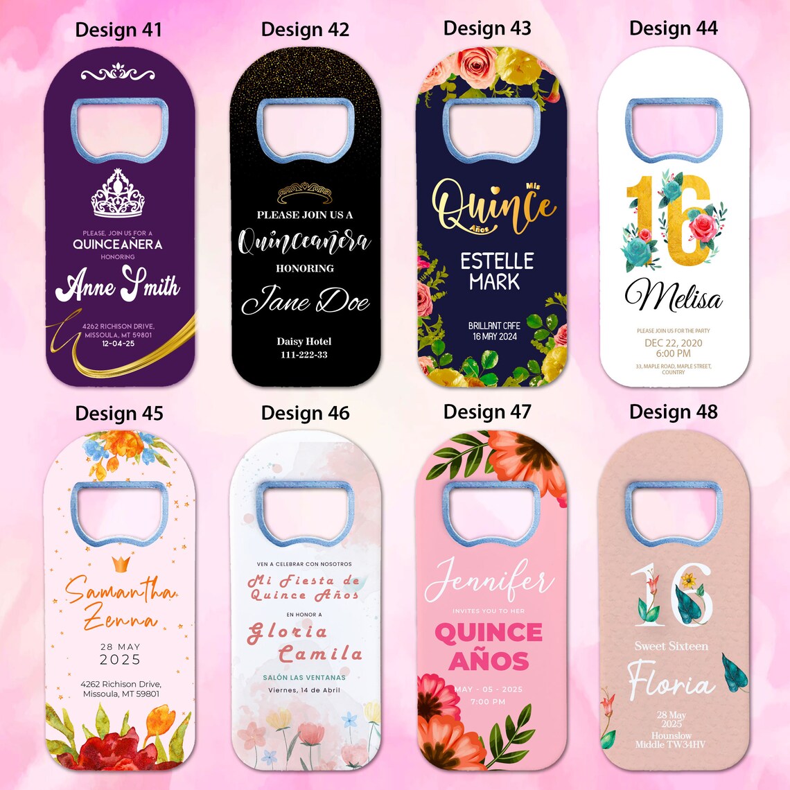 Quinceañera  Favor For Guests in Bulk, Magnet+ Bottle Opener