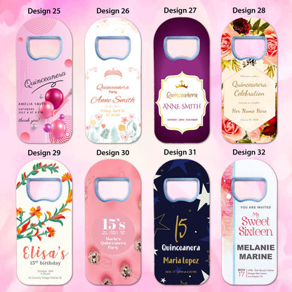 Quinceañera  Favor For Guests in Bulk, Magnet+ Bottle Opener