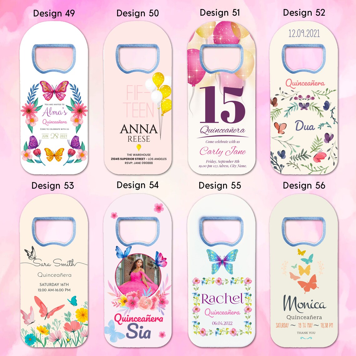 Quinceañera  Favor For Guests in Bulk, Magnet+ Bottle Opener