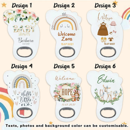 Foot Shaped Magnets, Baby Shower or 1st Birthday Party