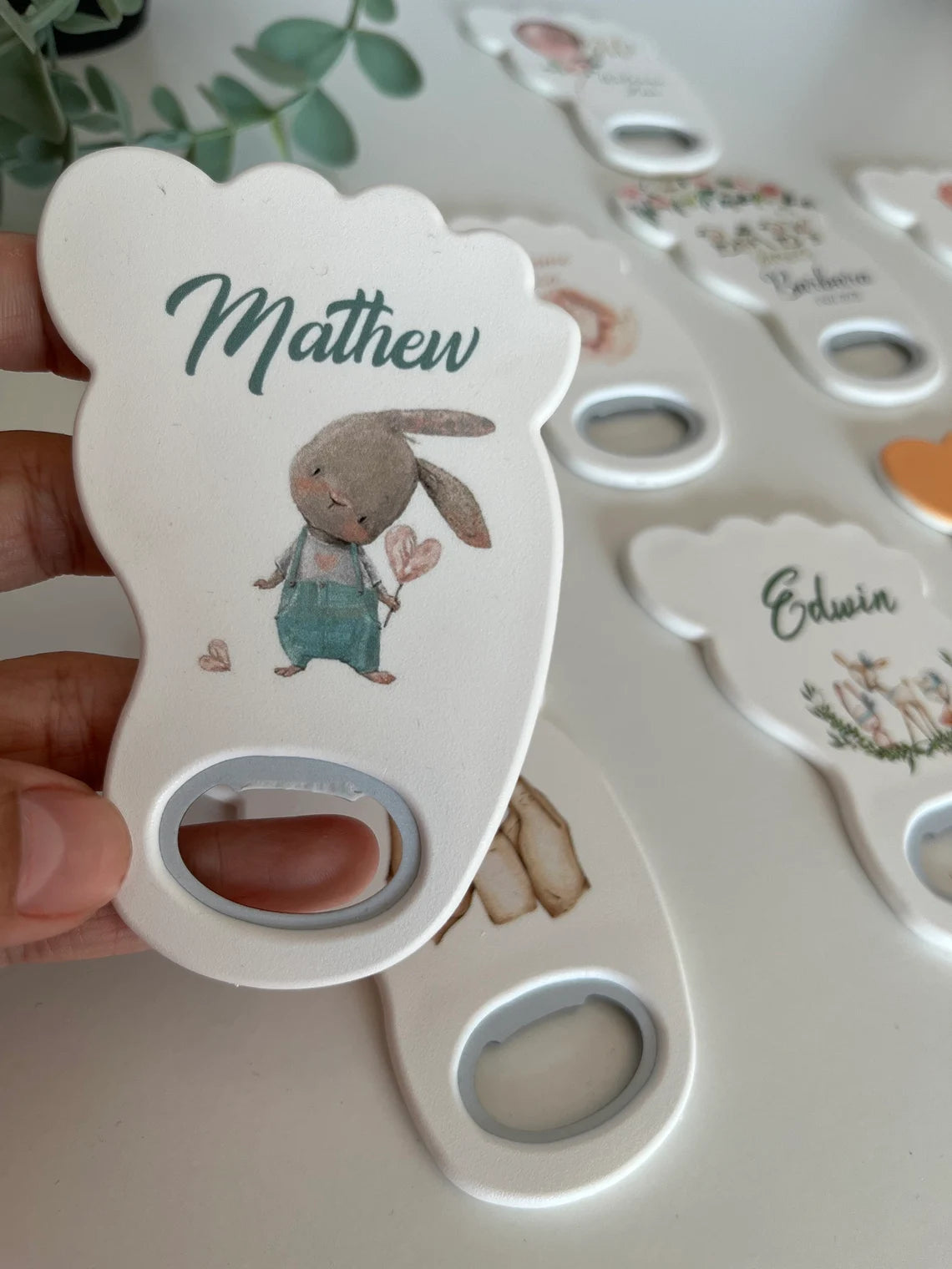Foot shaped magnets, perfect for baby shower or 1st birthday party favors, a unique and memorable keepsake for your guests