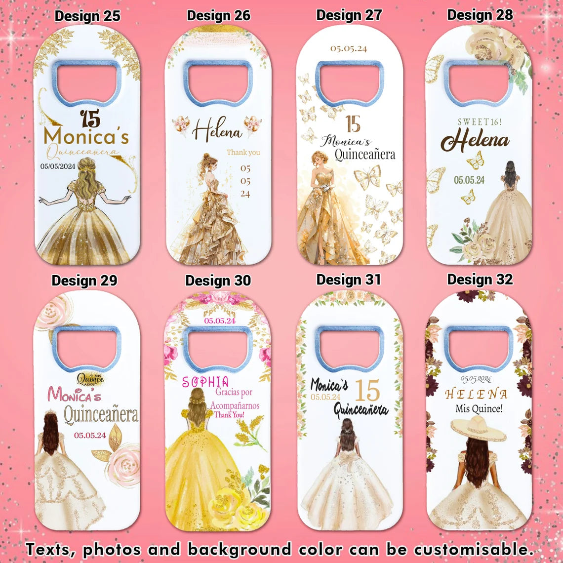 Quinceañera Party Souvenirs, Magnet+Card+2 Chocolate