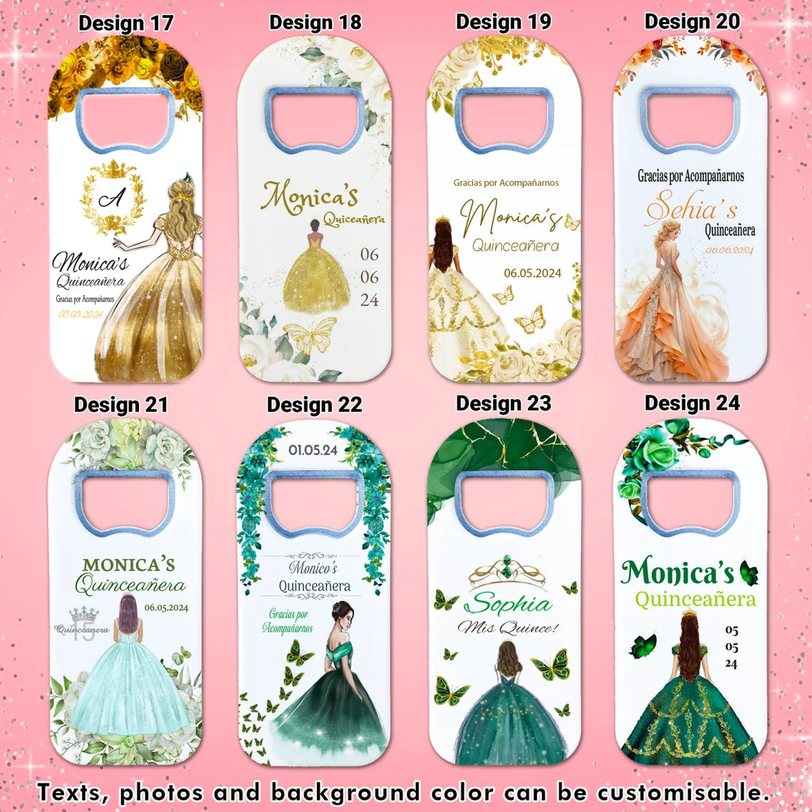 Quinceañera Party Souvenirs, Magnet+Card+2 Chocolate