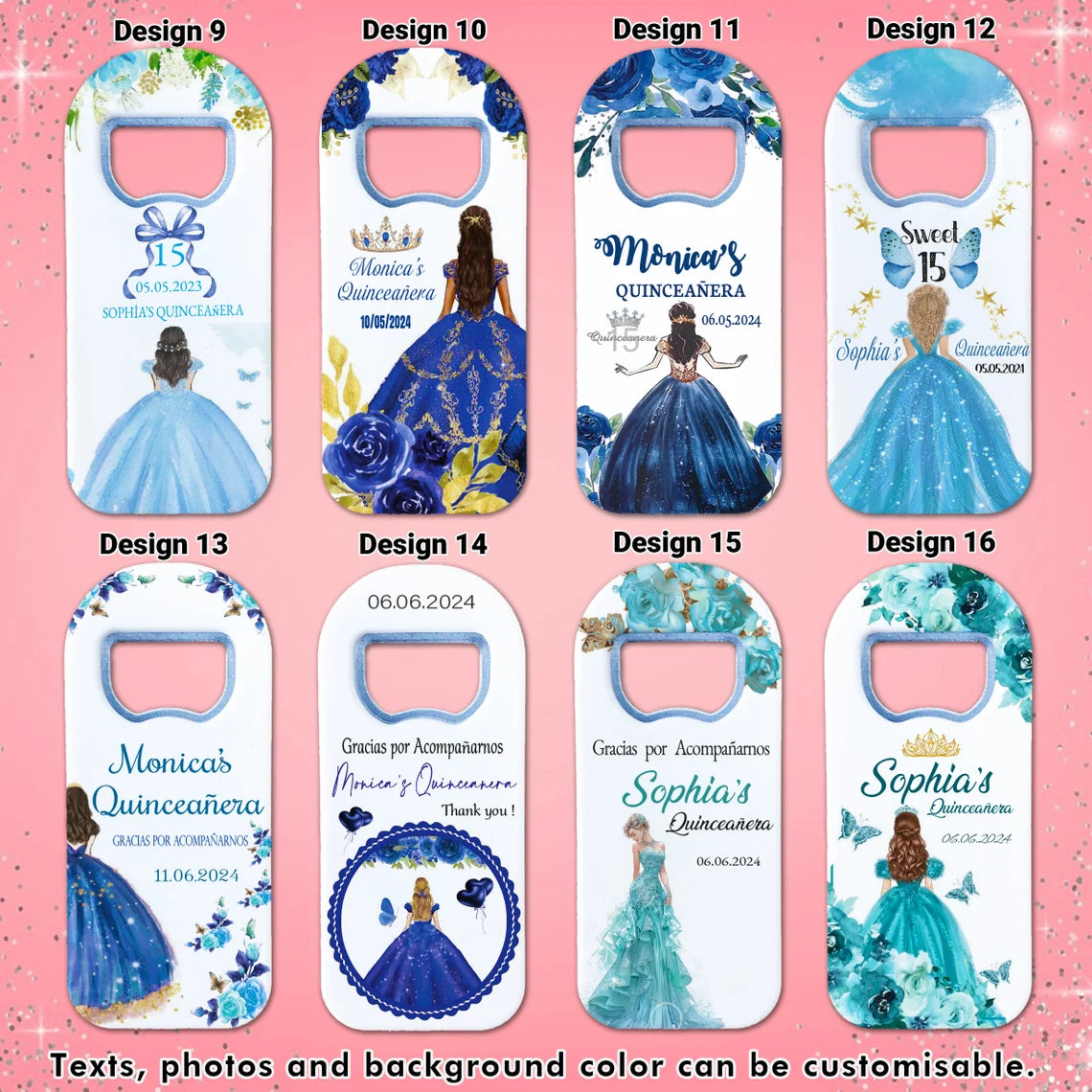 Quinceañera Party Souvenirs, Magnet+Card+2 Chocolate