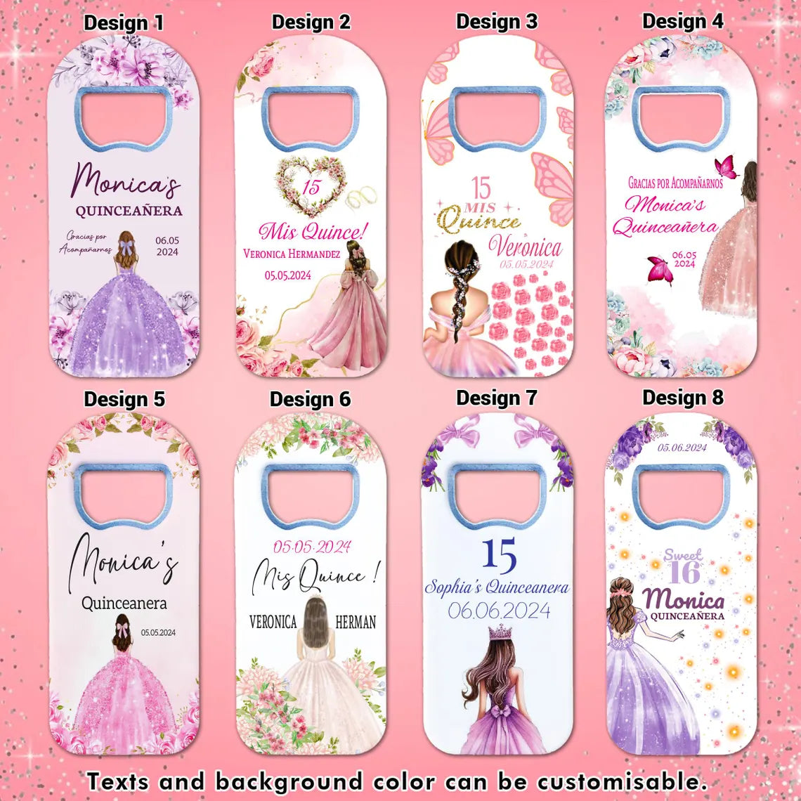 Quinceañera Party Gift Pack, Magnet+Card+ Gummy