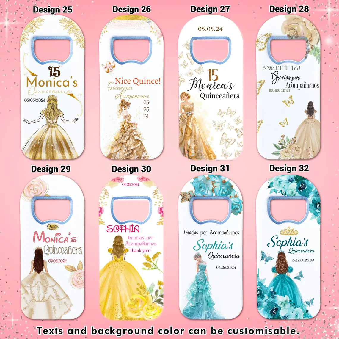 Quinceañera Party Gift Pack, Magnet+Card+ Gummy