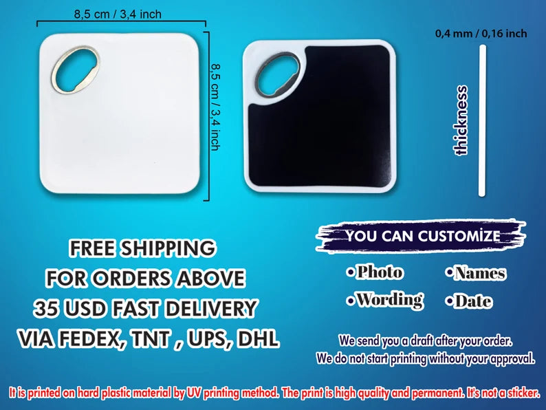 Custom Photo Fridge Coaster Magnet