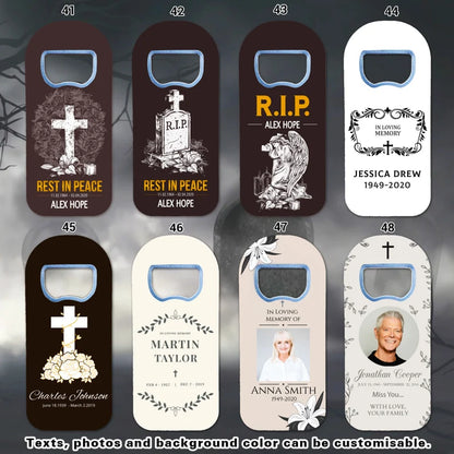 Rest in Peace Rip Funeral Favours, Magnet and Bottle Opener