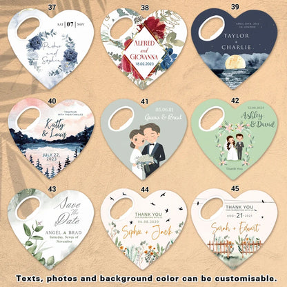 Chocolate Heart Wedding Favor – Custom Magnet & Opener in a Sweet Gift Pack
