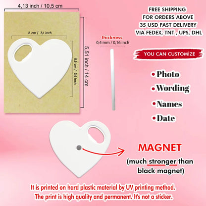 Chocolate Heart Wedding Favor – Custom Magnet & Opener in a Sweet Gift Pack