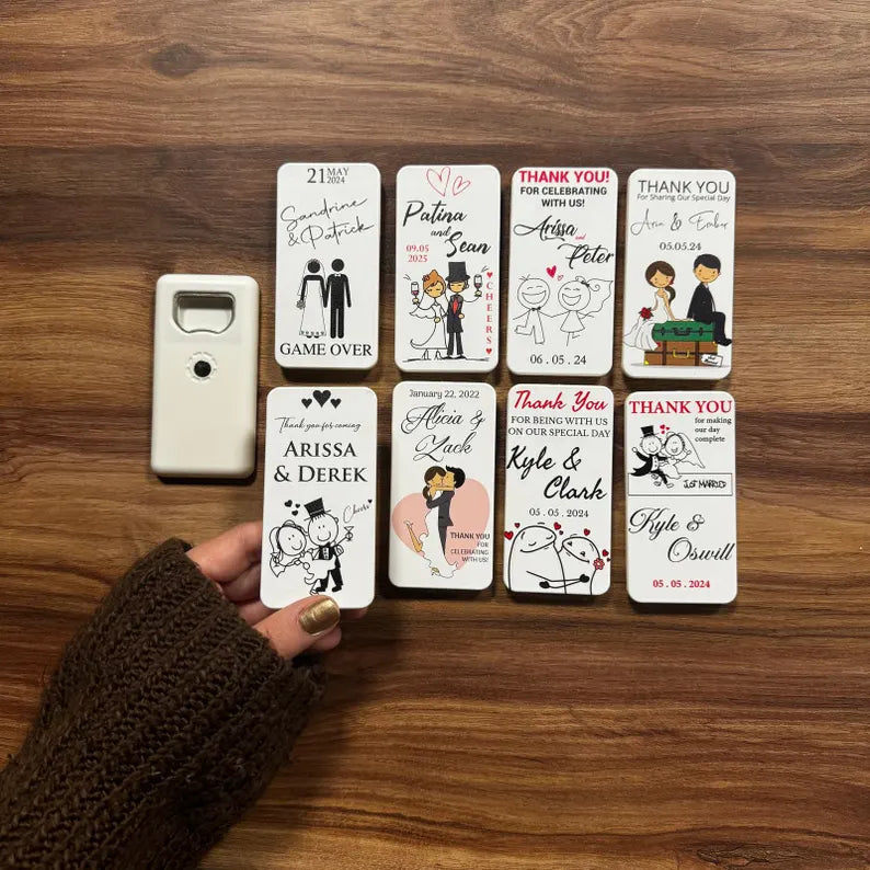 Cartoon Character Themed Bottle Opener + Magnet, Wedding Souvenirs