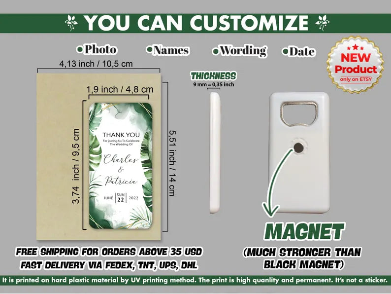 Cartoon Character Themed Bottle Opener + Magnet, Wedding Souvenirs