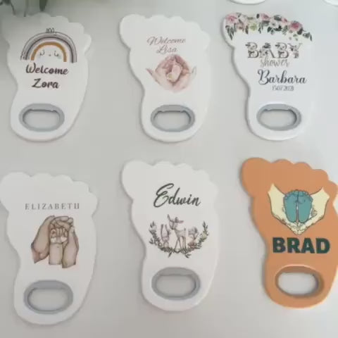 Foot shaped magnets, perfect for baby shower or 1st birthday party favors, a unique and memorable keepsake for your guests
