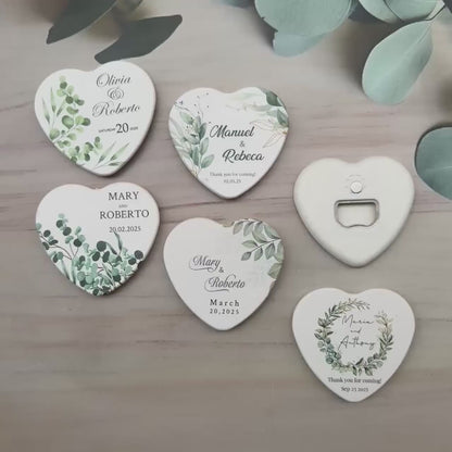 Heart Magnet & Bottle Opener – Personalized Wedding Favor for Guests